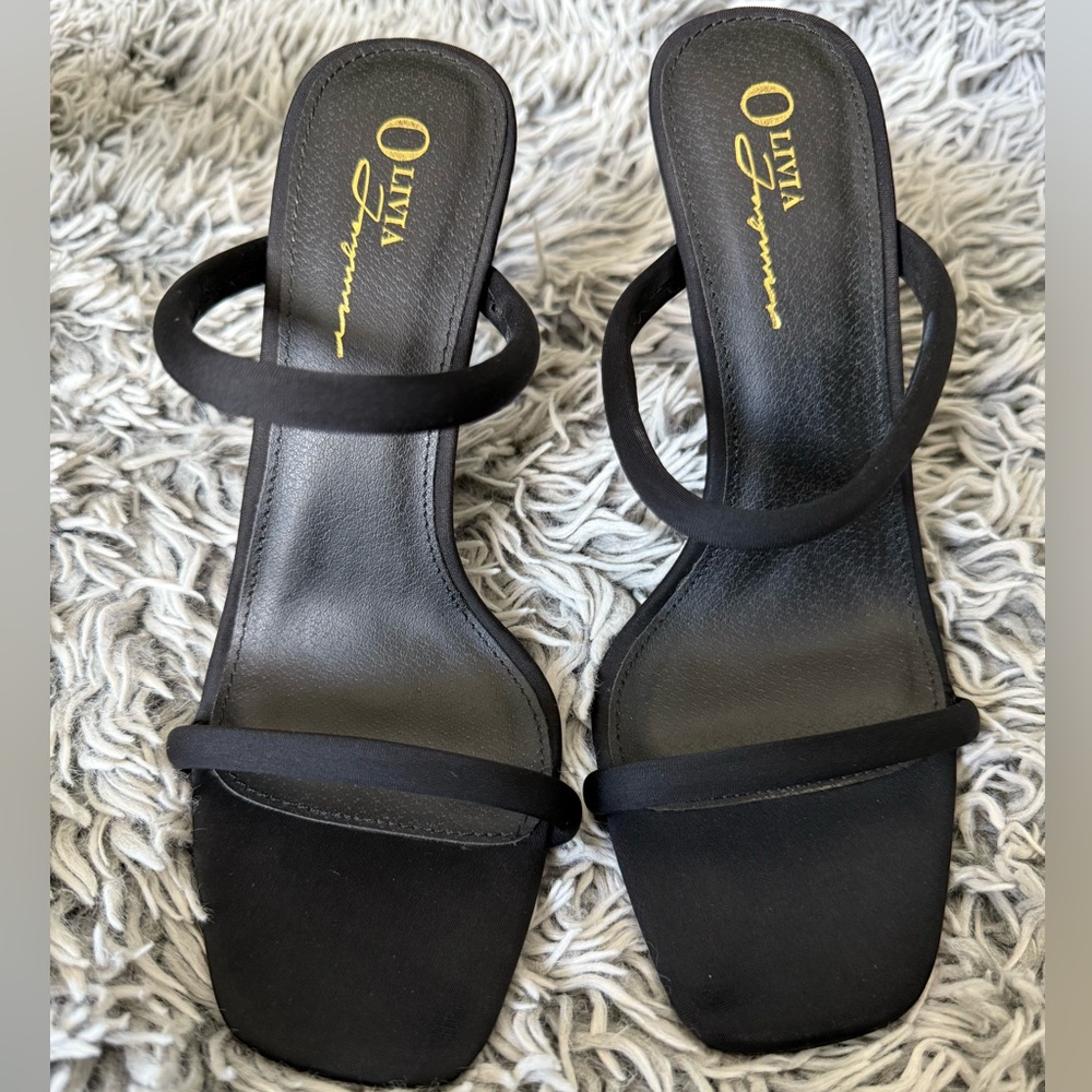 Olivia Elegant Black Strappy Heels